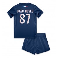 Paris Saint-Germain Joao Neves #87 Fußballbekleidung Heimtrikot Kinder 2024-25 Kurzarm (+ kurze hosen)